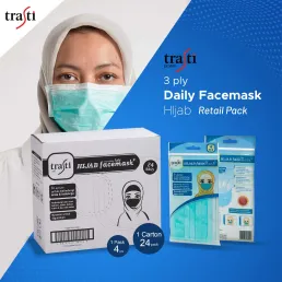 Facemask Masker Trasti 3 Ply Isi 4 Pcs Hijab