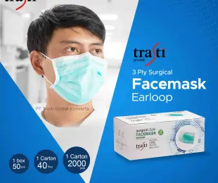 Facemask Masker Trasti 3 Ply - Karet 1 trasti_protek_earloop